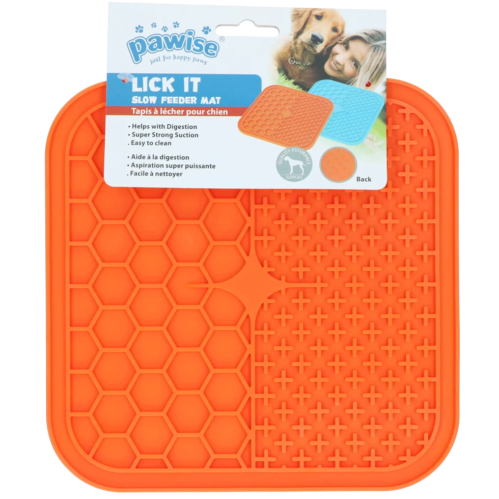 Covoraș de lins pentru câini cu ventuze, 21 x 21 cm, culori assorti – Pawise Dog Lick Mat - imagine 1