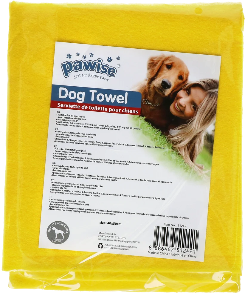 Prosop pentru câini, pentru blană udă și labe, 40 x 50 cm – Pawise Dog Towel - imagine 1