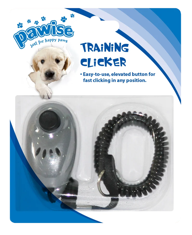 Clicker pentru dresajul câinilor, cu prindere la încheietura mâinii sau la curea – Pawise Training Clicker - imagine 1