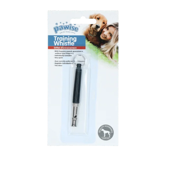 Fluier pentru câini cu sunet discret, negru, 8 cm – Pawise Dog Training Whistle