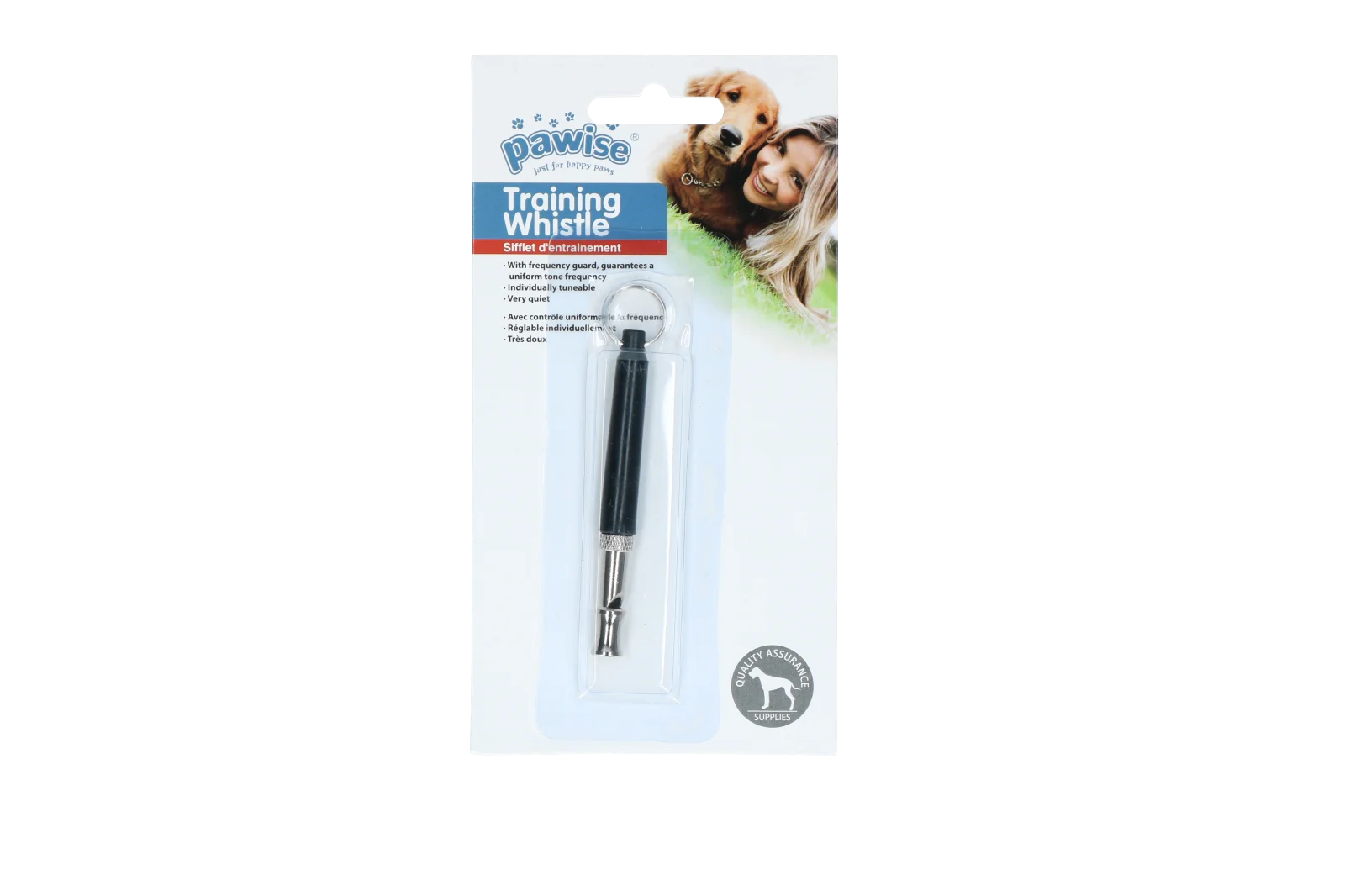 Fluier pentru câini cu sunet discret, negru, 8 cm – Pawise Dog Training Whistle - imagine 1