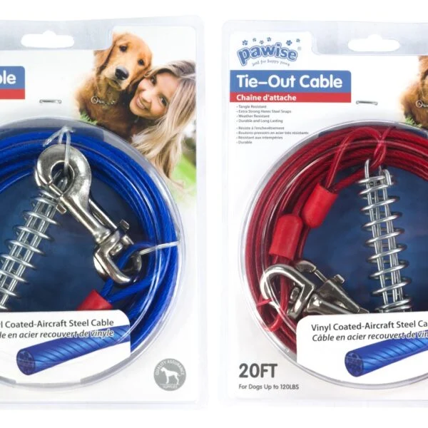 Lesă de ancorare din cablu de oțel cu înveliș de vinil, 7 m – Pawise Tie Out Heavy Duty