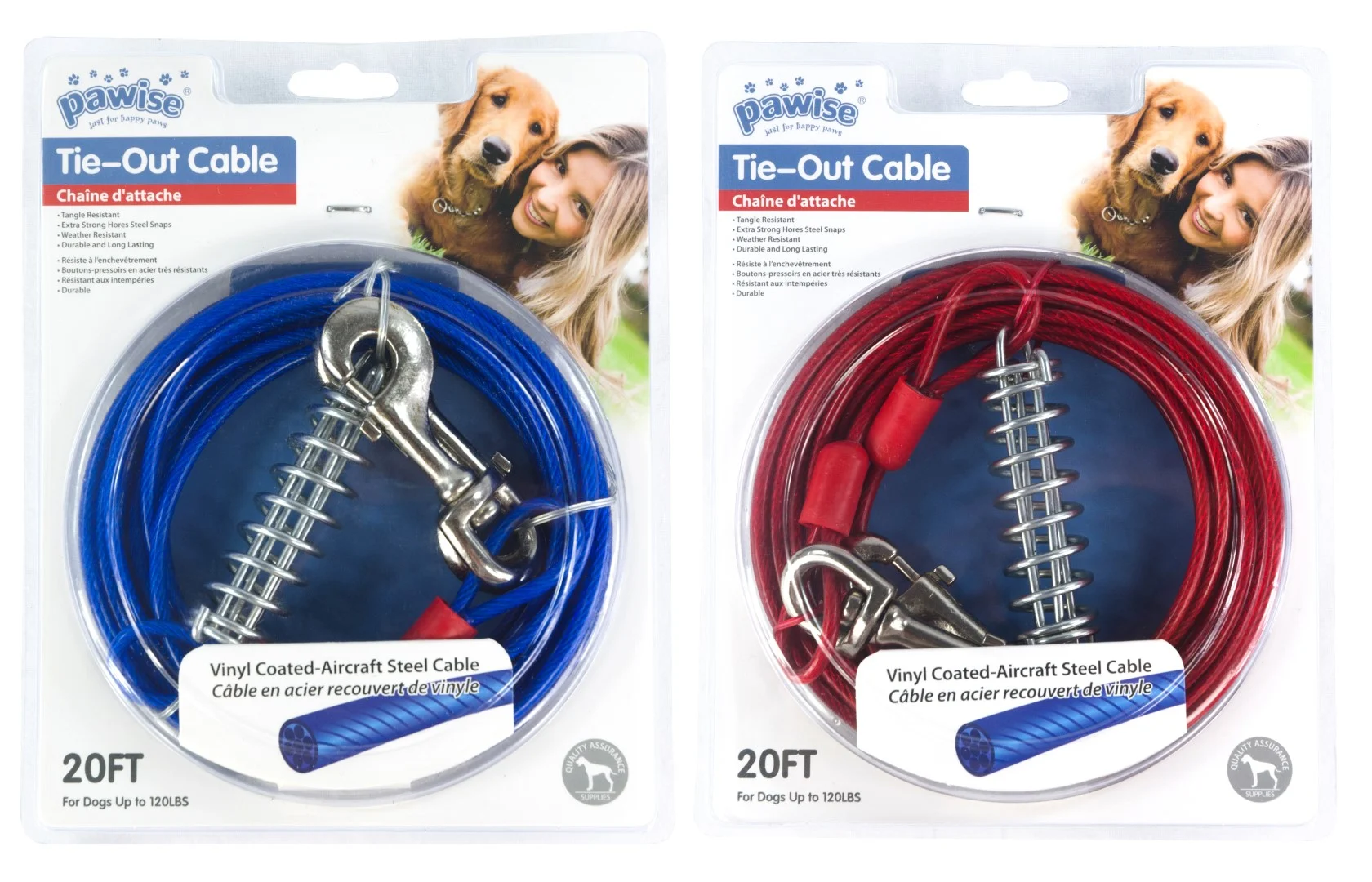 Lesă de ancorare din cablu de oțel cu înveliș de vinil, 7 m – Pawise Tie Out Heavy Duty - imagine 1