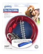Lesă de ancorare din cablu de oțel cu înveliș de vinil, 7 m – Pawise Tie Out Heavy Duty - imagine 2