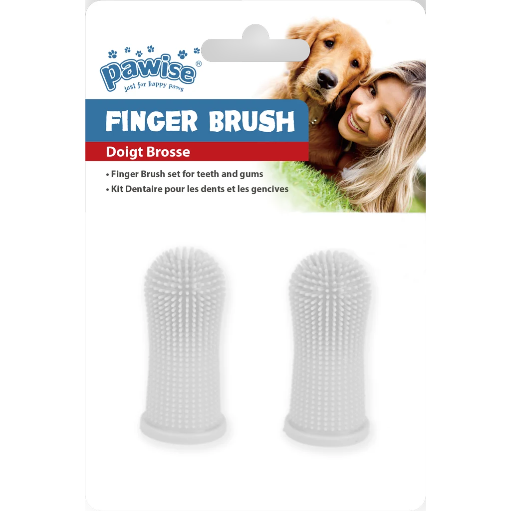 Periuțe de dinți din silicon pentru deget, pentru câini, 2 bucăți – Pawise Finger Brush - imagine 1
