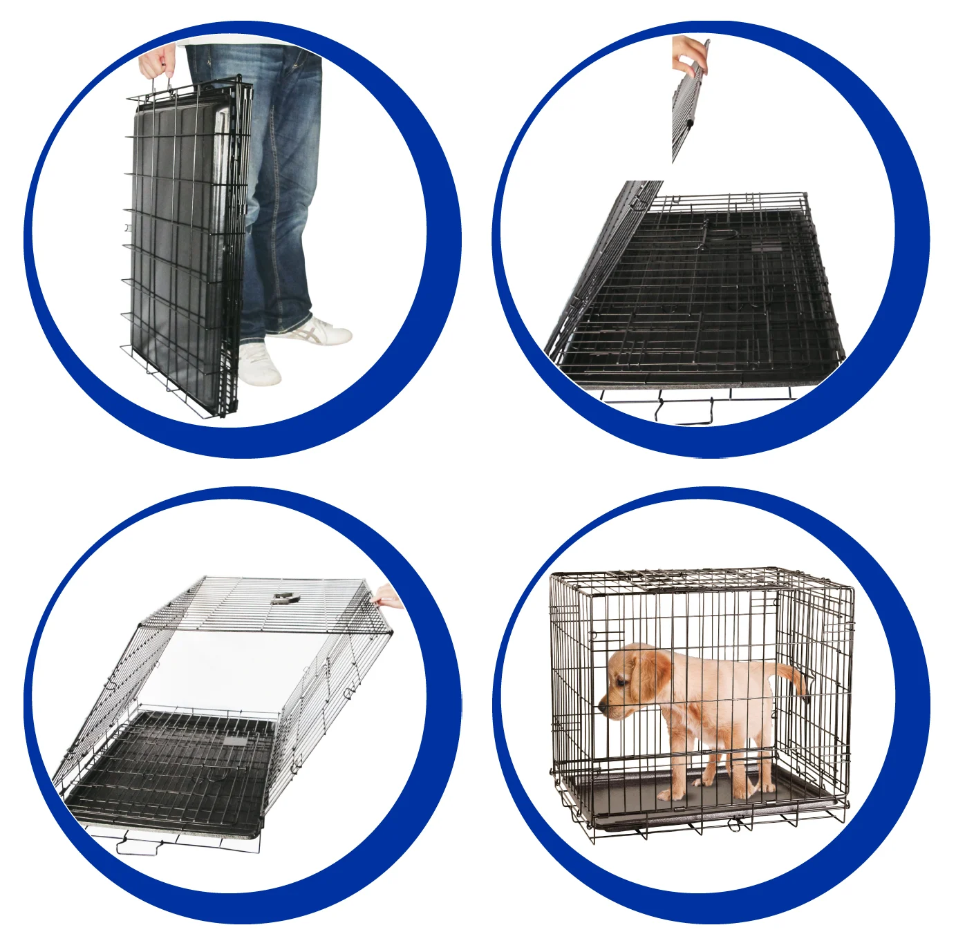 Cușcă pliabilă pentru câini din sârmă de oțel, 122 x 76 x 84 cm – Pawise Wire Dog Crate XXL - imagine 1