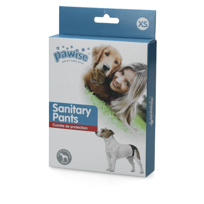 Chiloței pentru călduri la câini, cu 1 absorbant, circumferința abdomenului 16–23 cm – Pawise Sanitary Pants XS - imagine 1