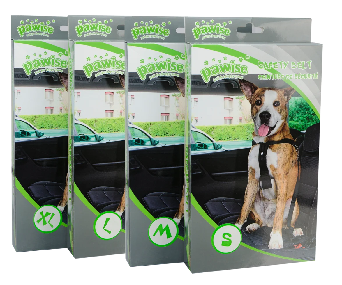 Centură auto pentru câini cu ham, circumferință 30 până la 60 cm – Pawise Safety Belt S - imagine 1