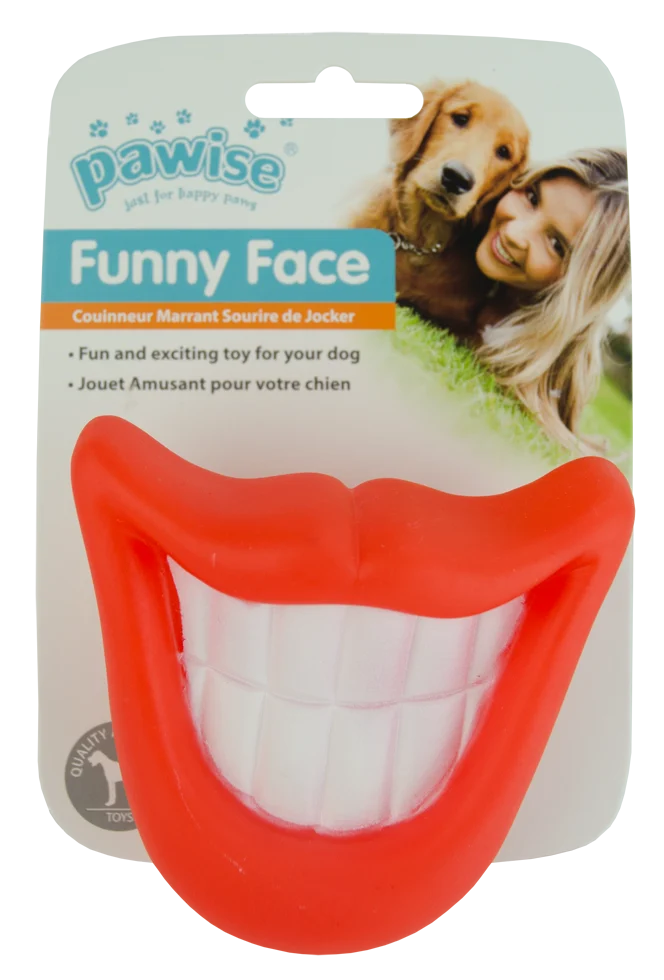 Jucărie pentru câini cu squeaker pentru selfie-uri – Pawise Funny Face Big Tooth - imagine 1