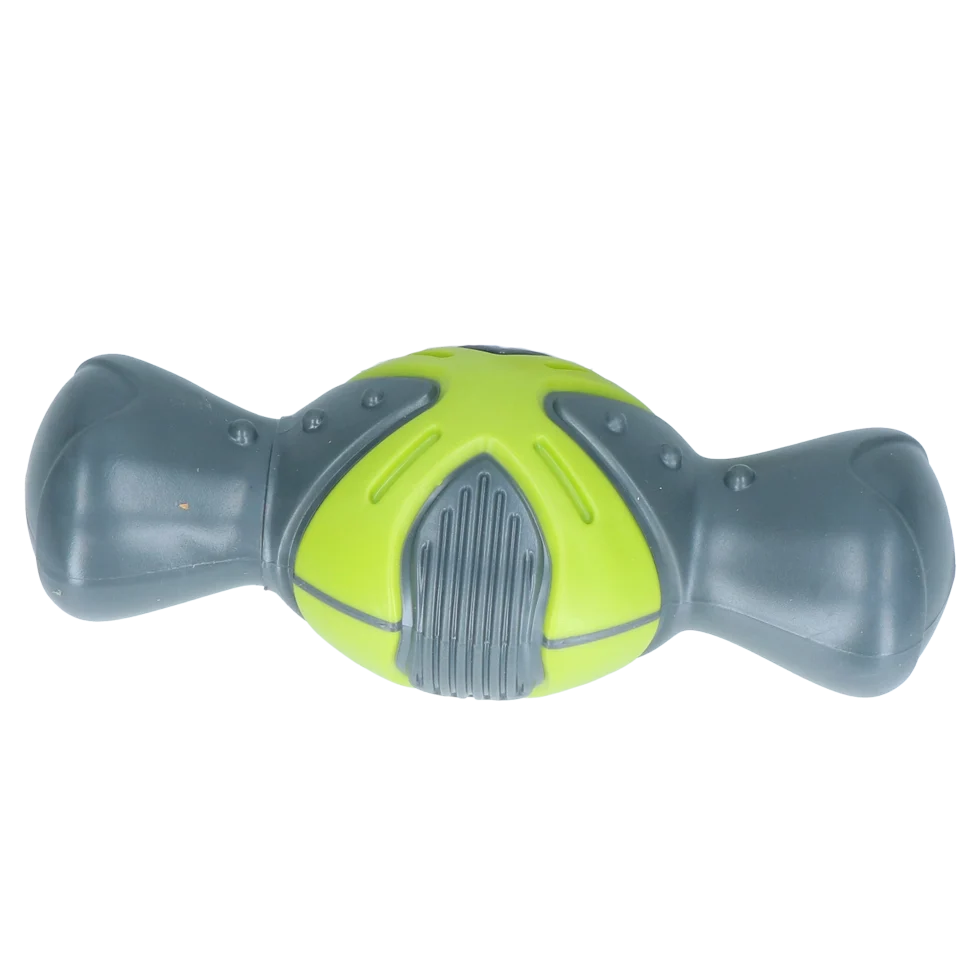Jucărie care chițăie pentru câini, în formă de os cu striații, 19 cm – Pawise Play Time Squeaky Bone - imagine 2