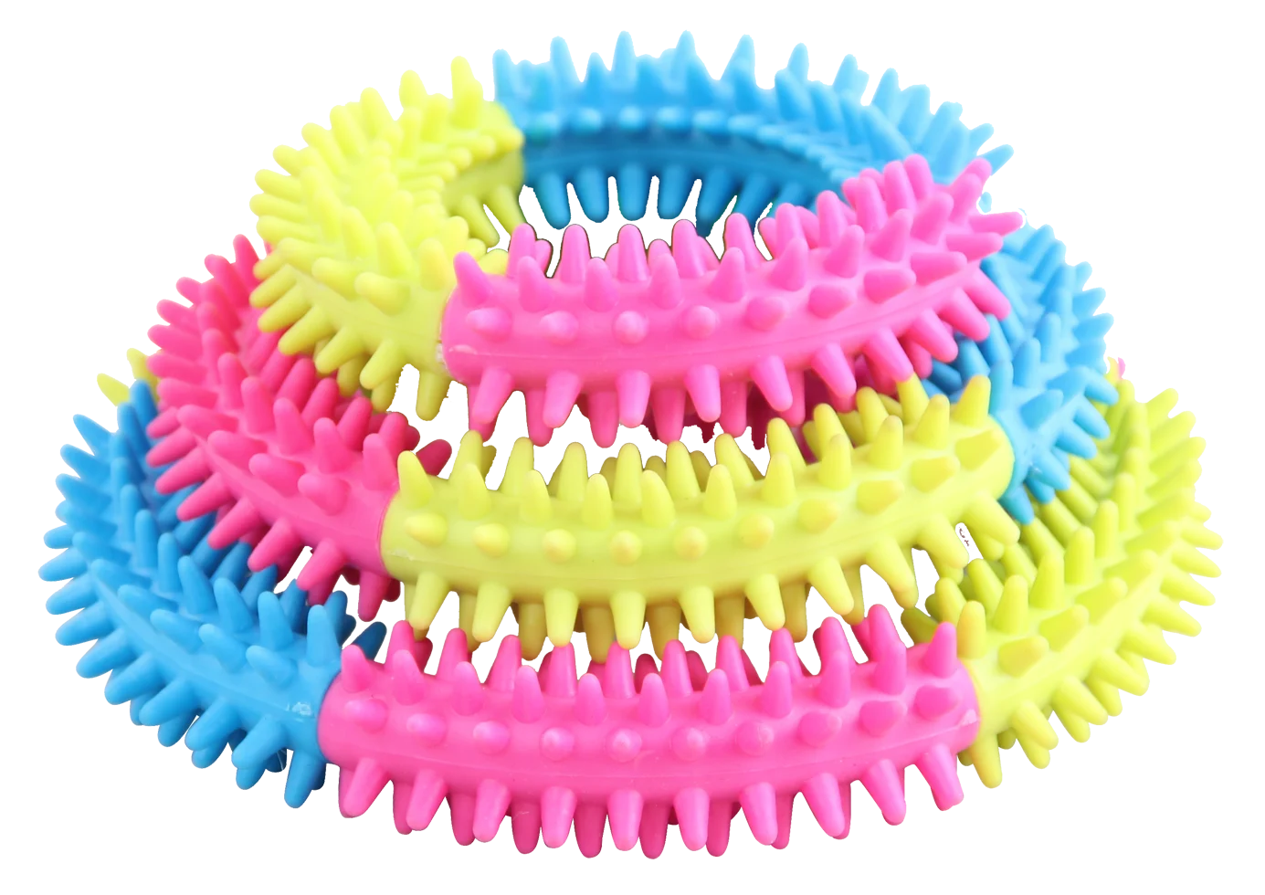 Inel de joacă pentru câini în culorile curcubeului – Pawise Rainbow World Ring M - imagine 2