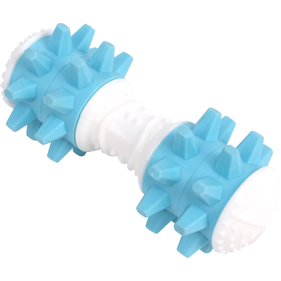 Jucărie pentru câini în formă de ganteră, cu sunete la mișcare, culori asortate – Pawise Giggle Toy Dumbbell - imagine 1