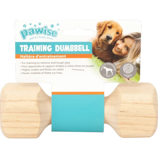 Mancă de aport din lemn de stejar, 17 cm – Pawise Wooden retrieving dumbbell S