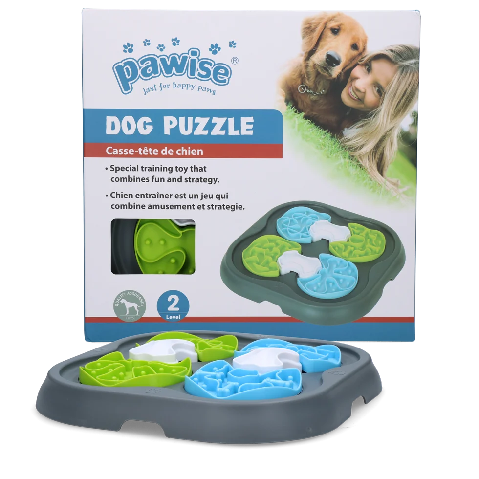 Puzzle pentru câini cu compartimente glisante, 34 x 34 cm – Pawise Dog Puzzle - imagine 1