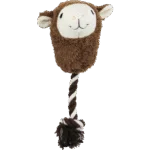 Jucărie de pluș în formă de alpaca pentru câini, cu frânghie și chițăitor, assorti – Pawise Alpaca Doll With Rope