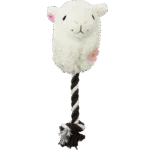 Jucărie de pluș în formă de alpaca pentru câini, cu frânghie și chițăitor, assorti – Pawise Alpaca Doll With Rope - imagine 3
