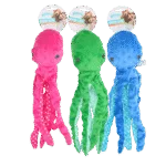 Jucărie de pluș pentru câini, caracatiță cu piuitoare, sortiment, S – Pawise Multicolor Plush Octopus (3 colour assorted) S