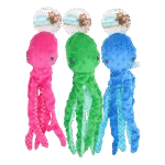 Jucărie de pluș pentru câini, caracatiță cu piuitoare, culori asortate, L – Pawise Multicolor Plush Octopus (3 colour assorted) L