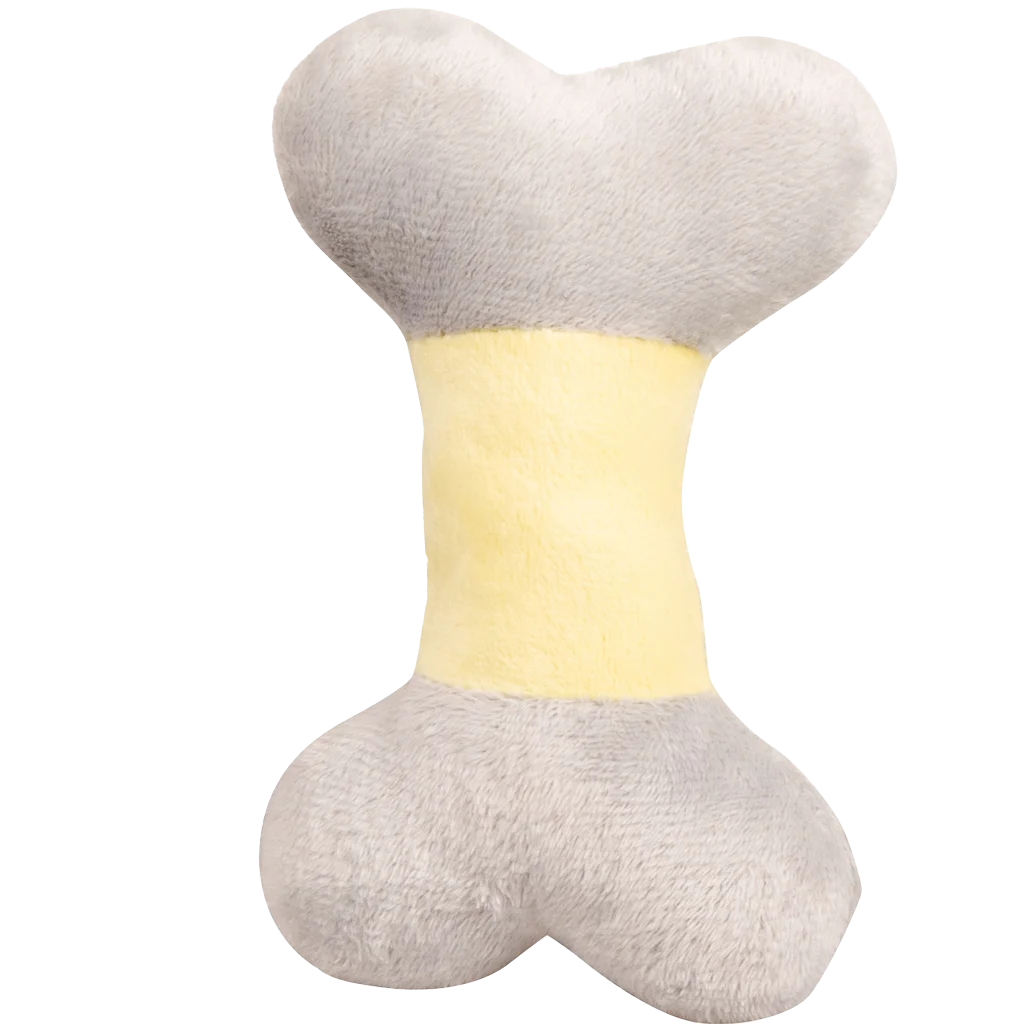 Jucărie de pluș în formă de os pentru căței, cu chițăitoare – Pawise Puppy Life Bone - imagine 2