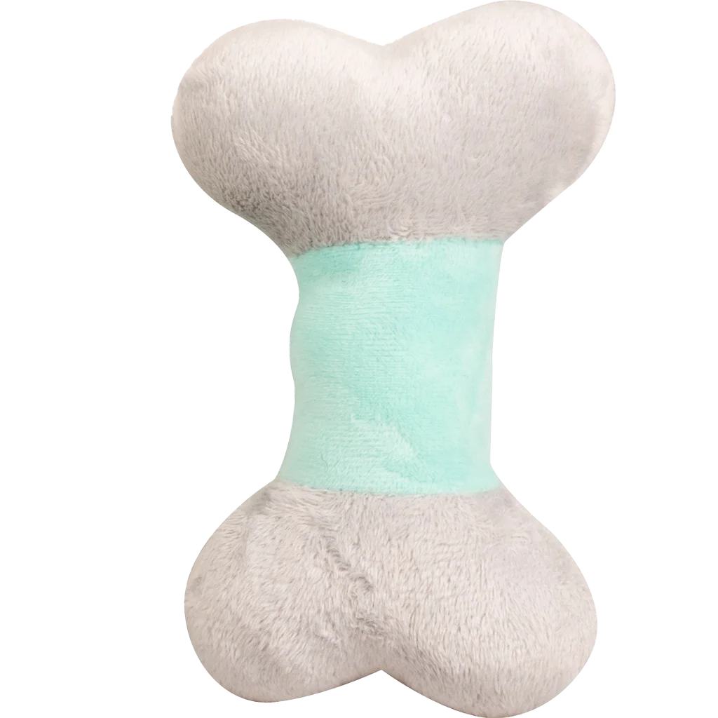 Jucărie de pluș în formă de os pentru căței, cu chițăitoare – Pawise Puppy Life Bone - imagine 3