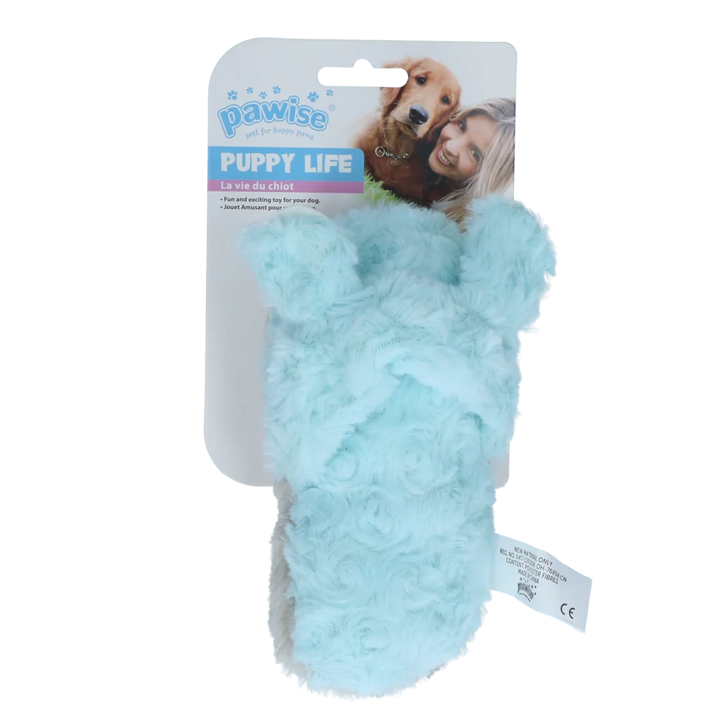 Jucărie de pluș în formă de papuc pentru căței, cu piuitoare – Pawise Puppy Life My Slipper - imagine 1