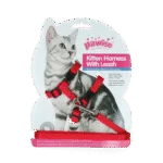 Ham pentru pisoi cu lesă, mărimea S, roșu sau albastru assorti – Pawise Kitten Harness With Leash - imagine 2