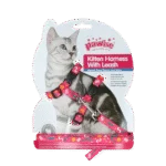 Ham pentru pisici cu lesă S, roz sau mov livrat aleatoriu – Pawise Kitten Harness With Leash - imagine 2