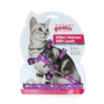 Ham pentru pisici cu lesă S, roz sau mov livrat aleatoriu – Pawise Kitten Harness With Leash - imagine 3