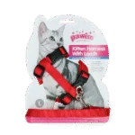 Ham pentru pisoi cu lesă, mărimea L, roșu sau albastru assorti – Pawise Kitten Harness With Leash - imagine 2