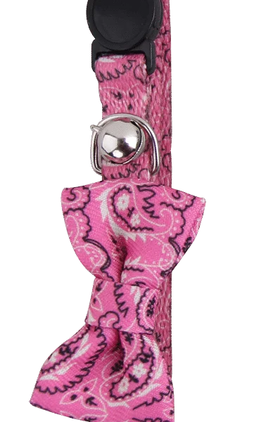 Zgardă pentru pisici cu fundă roz – Pawise Cat Collar With Bowknot