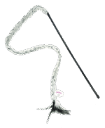 Jucărie tip undiță pentru pisici, cu coadă de pluș și pene, tijă de 46 cm – Pawise Cat Teaser Plush Tail - imagine 2