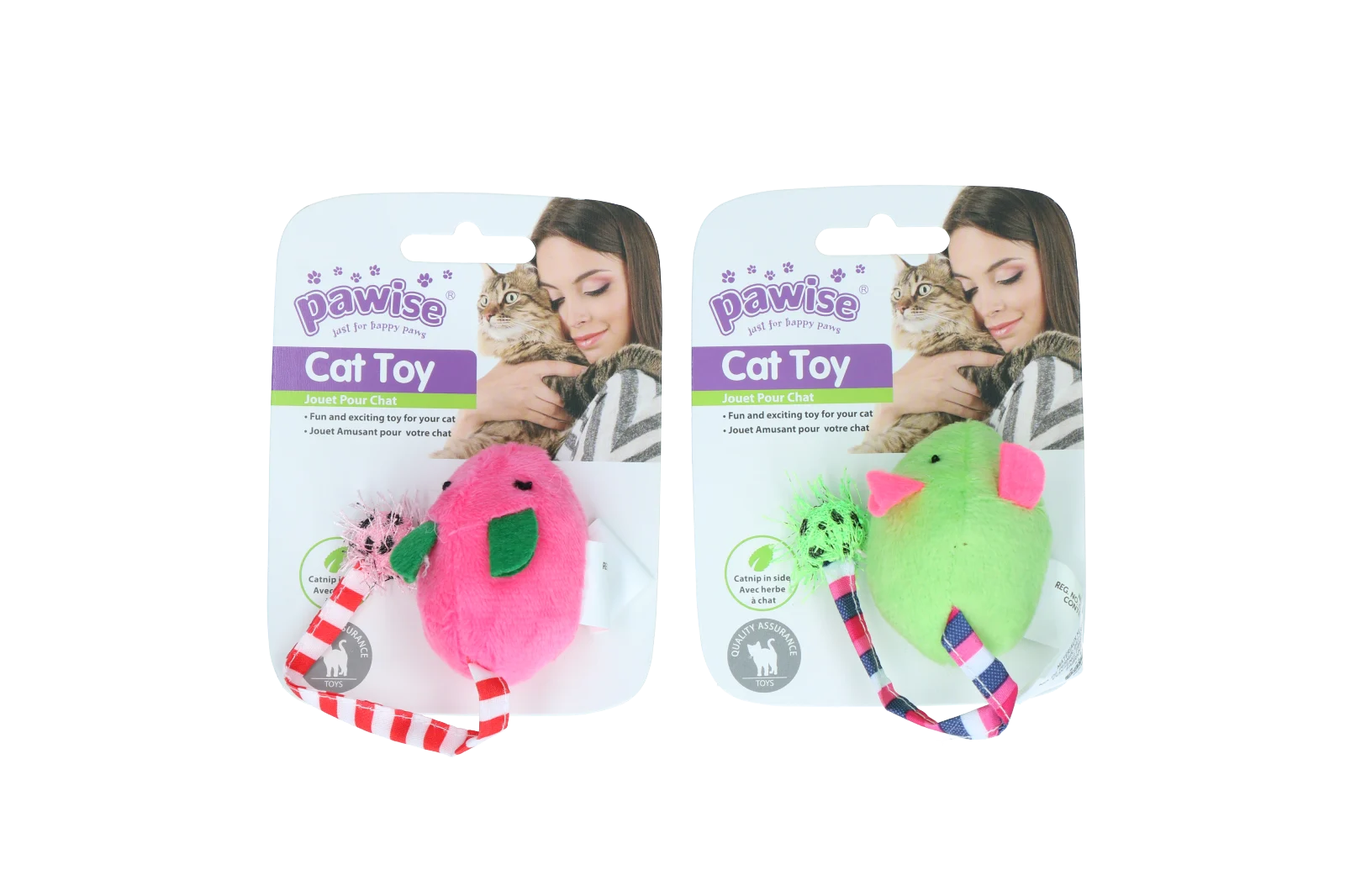 Șoricel de pluș cu iarbă mâței și foșnet, 16 cm – Pawise Plush Mice Toy - imagine 1