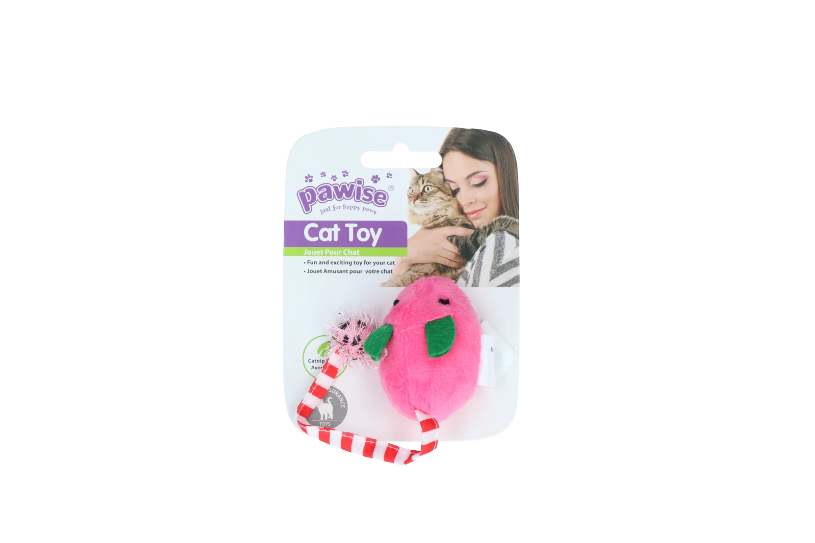 Șoricel de pluș cu iarbă mâței și foșnet, 16 cm – Pawise Plush Mice Toy - imagine 3