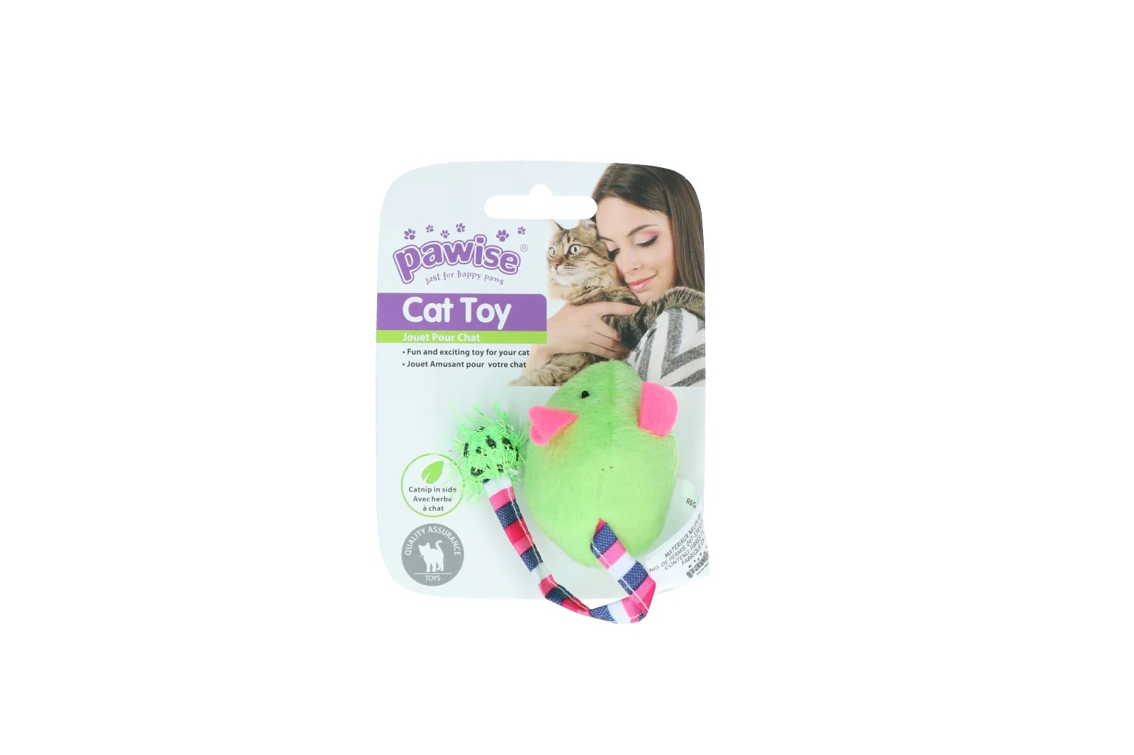 Șoricel de pluș cu iarbă mâței și foșnet, 16 cm – Pawise Plush Mice Toy - imagine 2