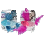 Pește jucărie pentru pisici cu catnip și pene – Pawise 100% Catnip Toy Vis