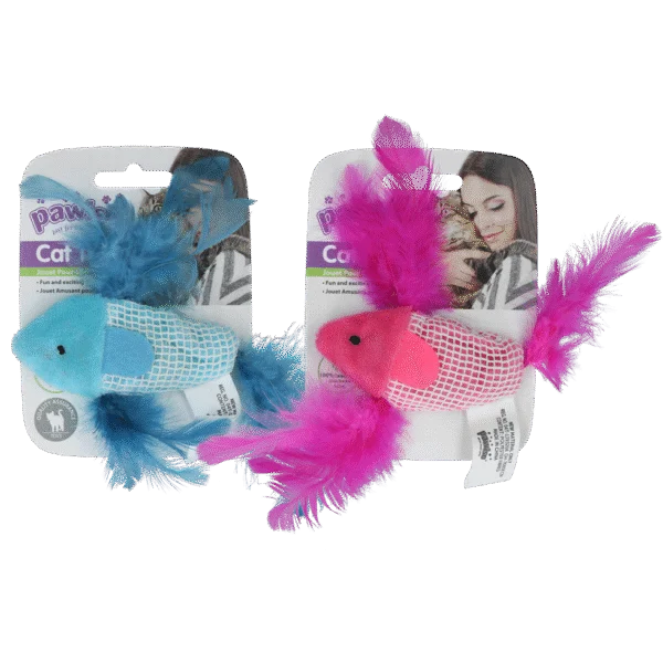 Pește jucărie pentru pisici cu catnip și pene – Pawise 100% Catnip Toy Vis