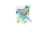 Jucărie de pluș pentru pisici cu iarbă mâței și pene, 12 x 12 cm – Pawise meow meow life Dinosaurus - imagine 4