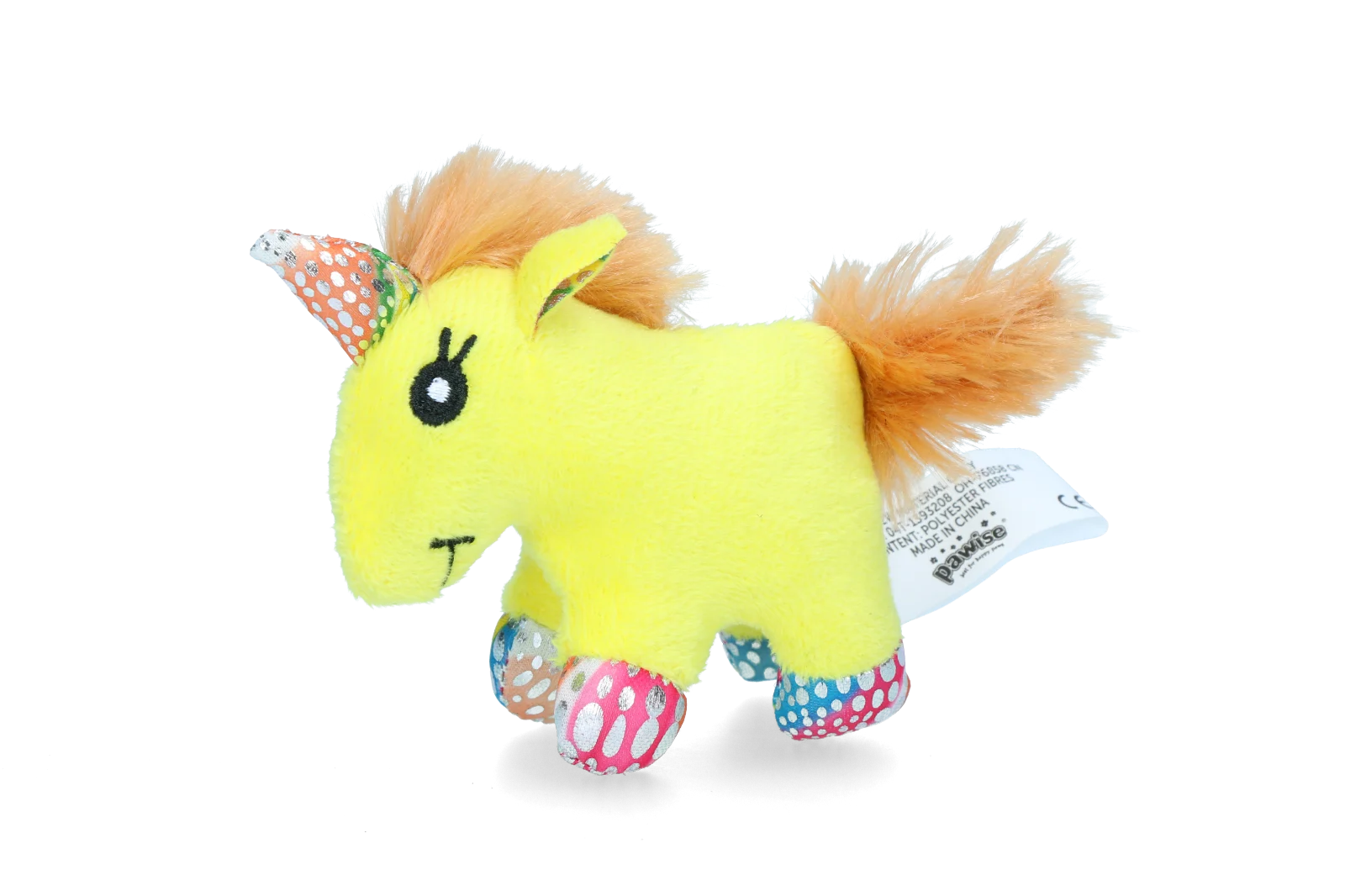 Jucărie de pluș pentru pisici cu iarba mâței și pene, 12 x 8 cm – Pawise meow meow life Unicorn - imagine 5