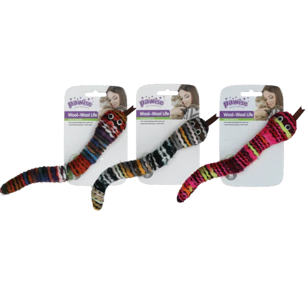 Șarpe tricotat de jucărie cu iarba mâței și piuitoare, 23 cm – Pawise Wool-Wool life Slang