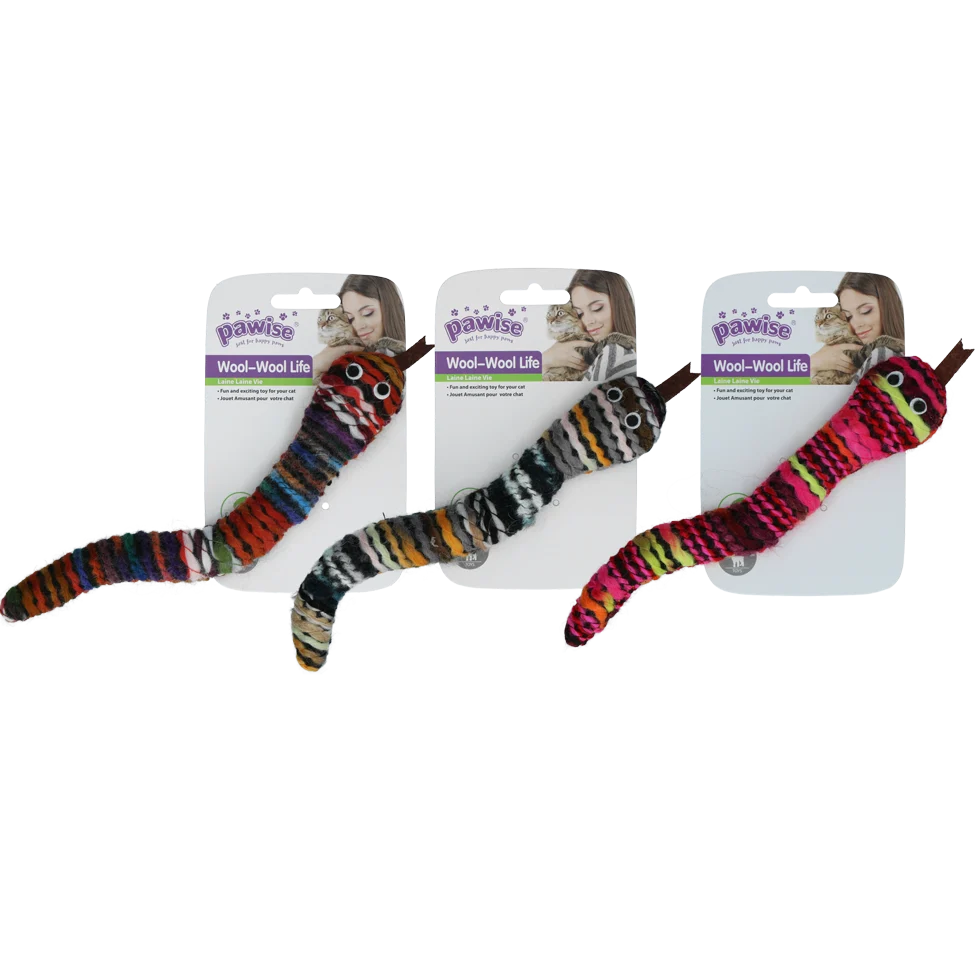 Șarpe tricotat de jucărie cu iarba mâței și piuitoare, 23 cm – Pawise Wool-Wool life Slang - imagine 1