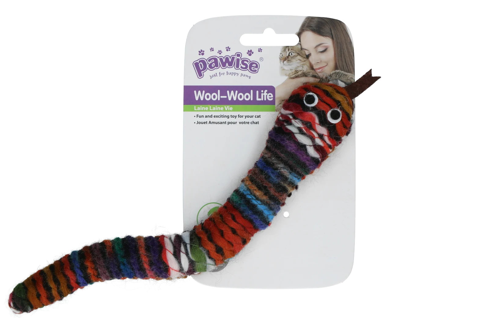 Șarpe tricotat de jucărie cu iarba mâței și piuitoare, 23 cm – Pawise Wool-Wool life Slang - imagine 3