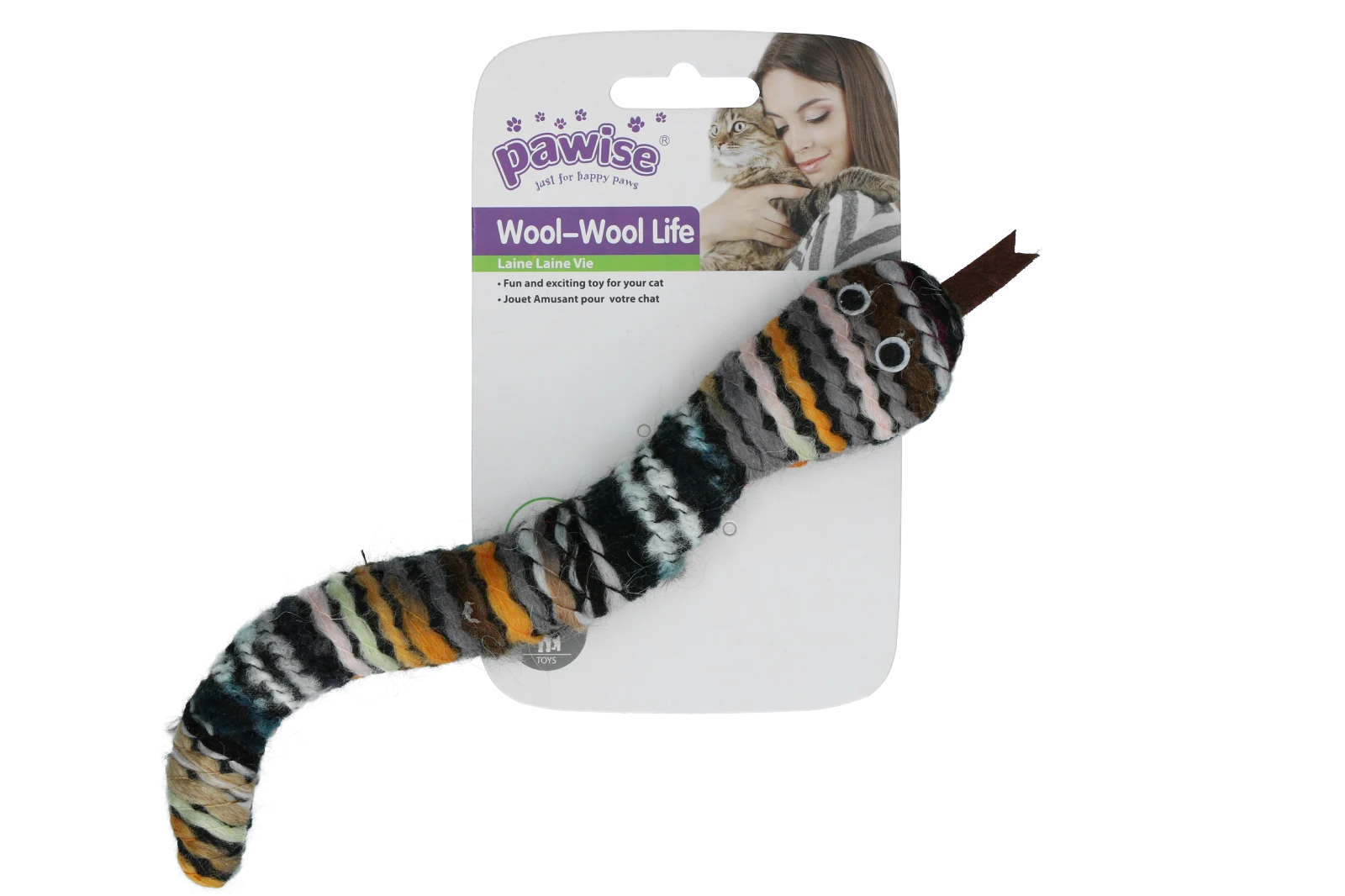 Șarpe tricotat de jucărie cu iarba mâței și piuitoare, 23 cm – Pawise Wool-Wool life Slang - imagine 2