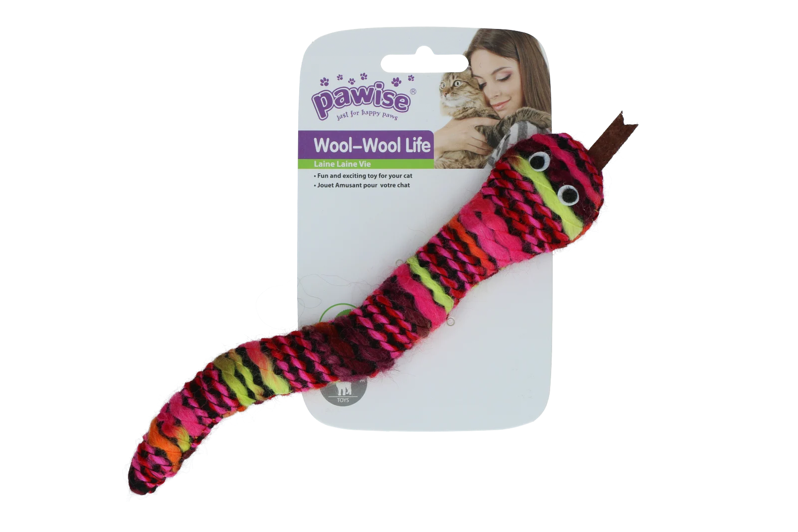 Șarpe tricotat de jucărie cu iarba mâței și piuitoare, 23 cm – Pawise Wool-Wool life Slang - imagine 4