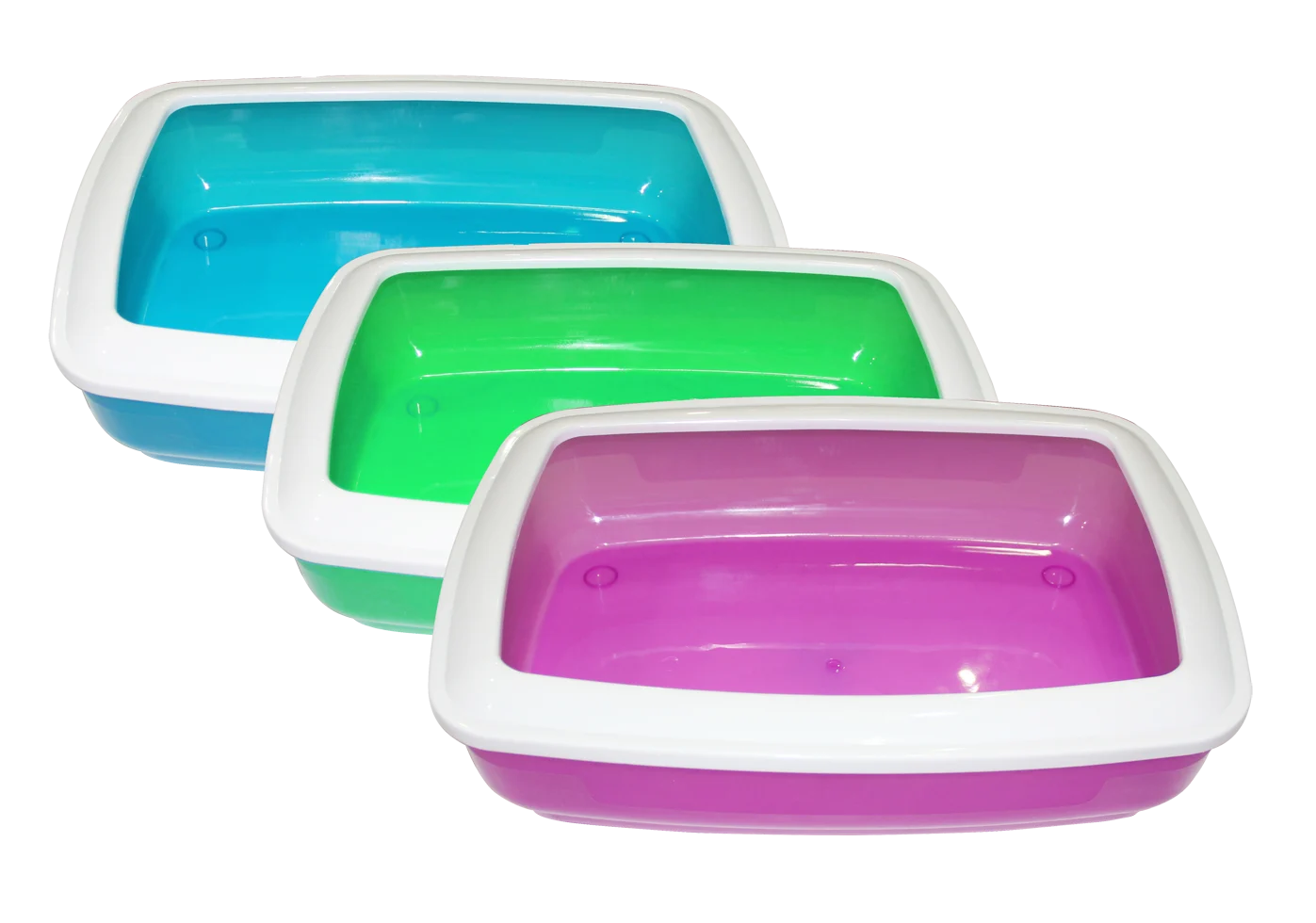 Litieră din plastic, 48 x 36 cm, culori asortate – Pawise Cat Litter Tray - imagine 1