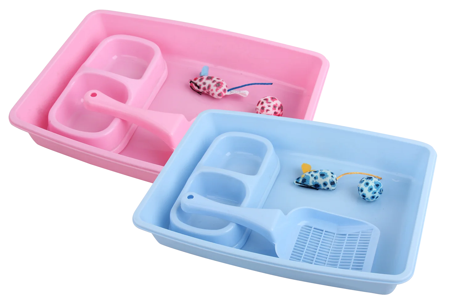 Set pentru pisoi, cu litieră și bol pentru hrană, roz – Pawise Kitten Starter Set - imagine 2