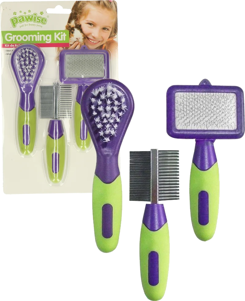 Set de îngrijire pentru iepuri și rozătoare, cu 3 perii de 12 până la 13 cm – Pawise Grooming Kit Rodents & Rabbits - imagine 2
