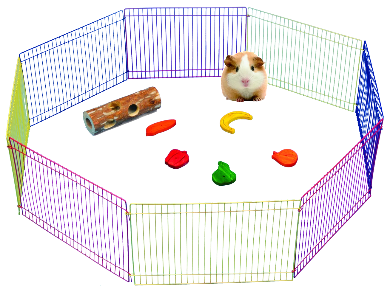 Țarc pentru rozătoare cu 8 elemente pliabile, Ø 91 cm – Pawise Small Animal Play Pen - imagine 1