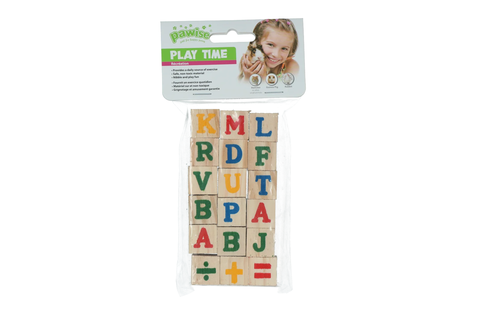 Blocuri din lemn de ros, 18 bucăți – Pawise Play Time Small Pet Speelblokken - imagine 1