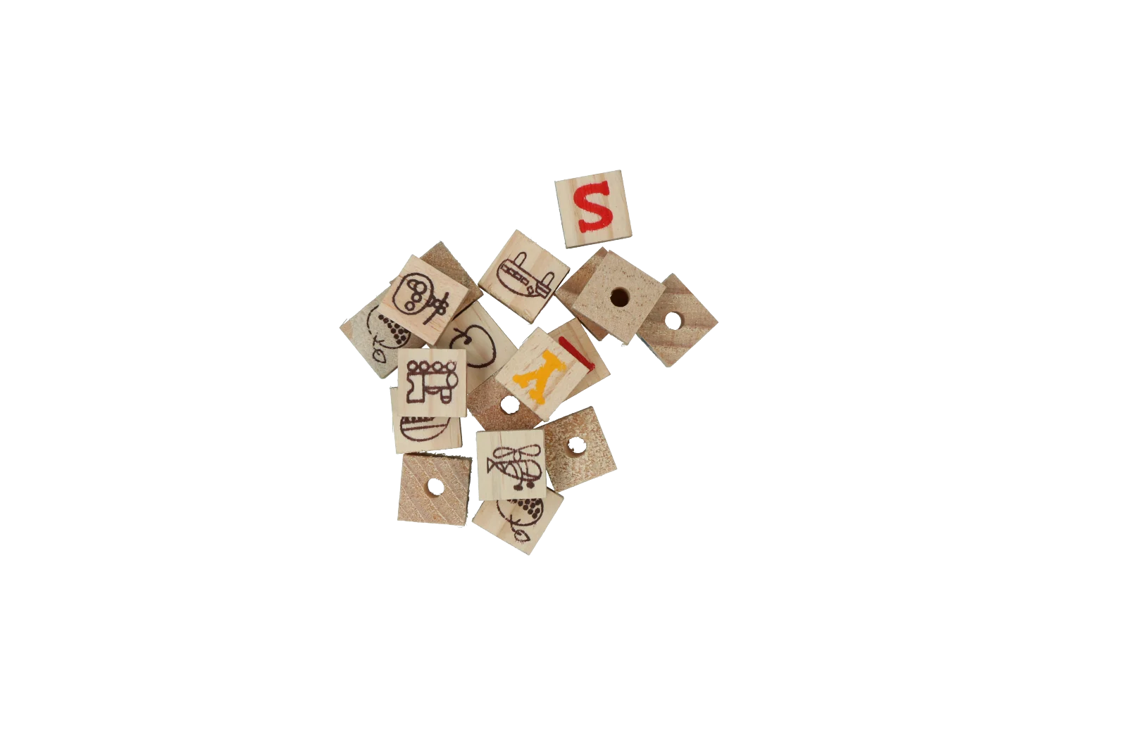 Blocuri din lemn de ros, 18 bucăți – Pawise Play Time Small Pet Speelblokken - imagine 3
