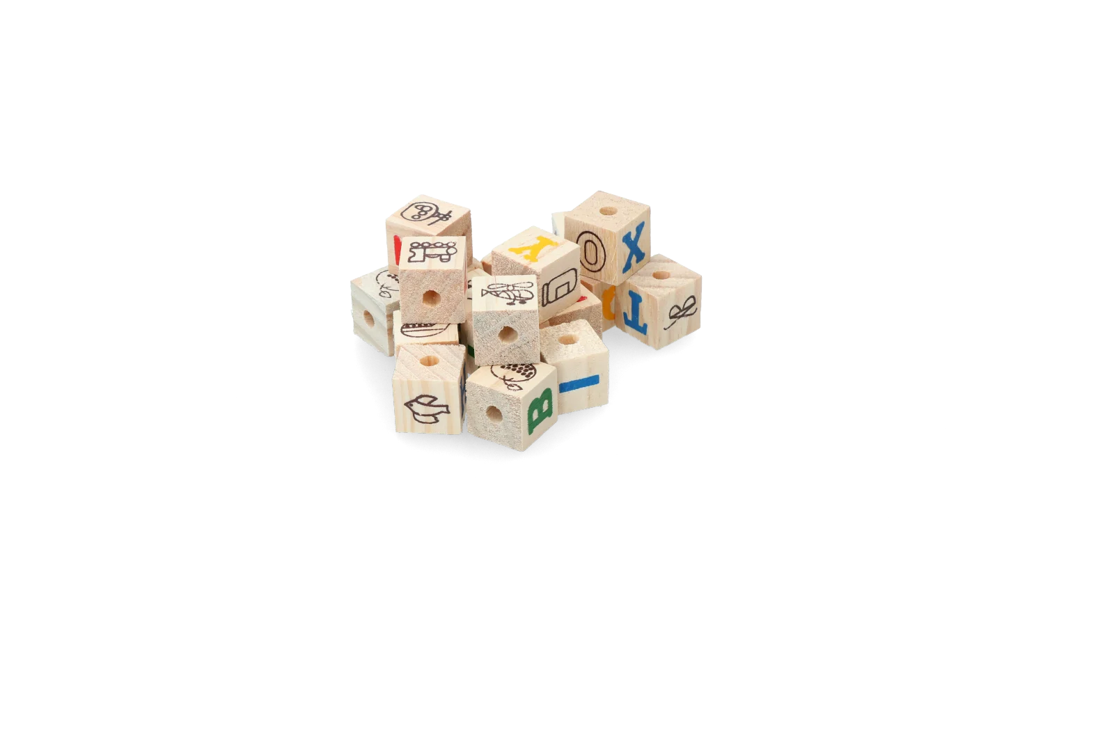 Blocuri din lemn de ros, 18 bucăți – Pawise Play Time Small Pet Speelblokken - imagine 2